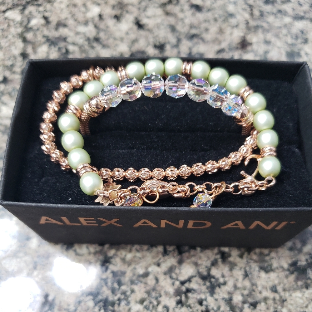 Alex and Ani Crystal Shimmer set of 3 bracelets